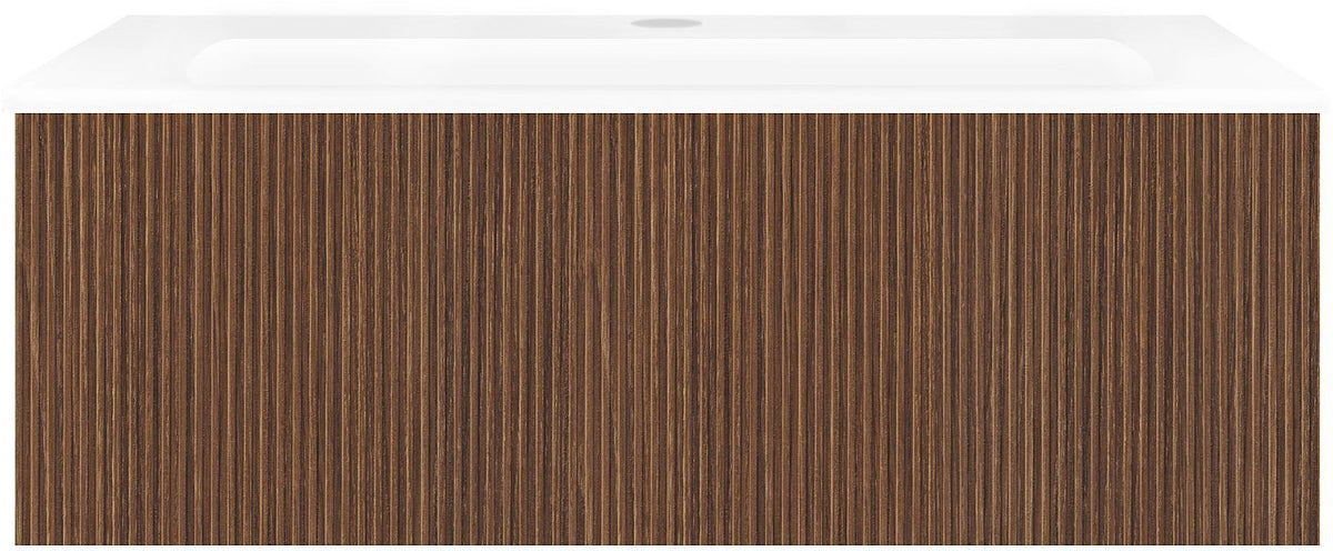 Onderbouw COFFEE 1 lade 90 notelaar smartline+wastafel porselein wit