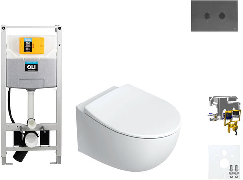 Wallfix OLI hangwc ITALY CATALANO blink gun metal, wc-inbouwframes — SKU DESCO-712066