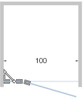 Draaideur+vast deel nis close tot 100CM hoogte 200CM mat wit-timeless