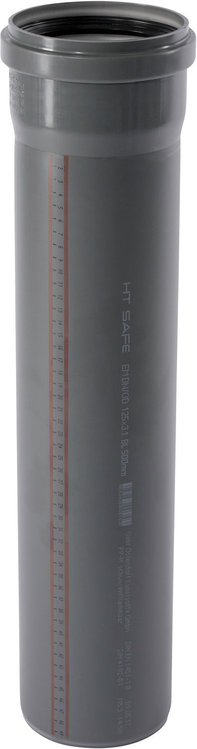 Buis 125MM 0,5M gemoft Pp HT-Safe Ostendorf