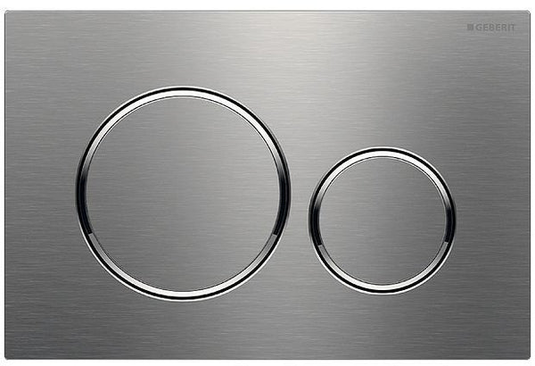 Duwplaat 2-TOETS SIGMA20 Geberit Rvs met gepolijst chroom designring easy-to-clean