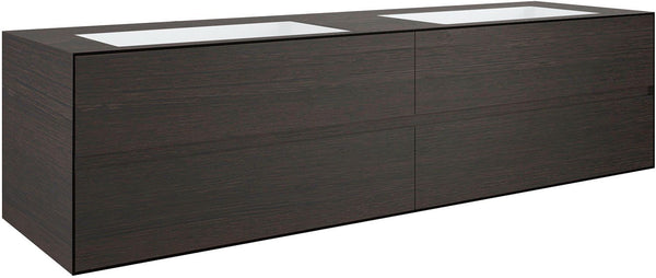 Onderbouw 4 LADES+2 onderbouwlavabos tenso 180CM zonder kraangat wenge