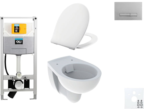 WALLFIX OLI HANGWC BASTIA RIMFREE PRESSALIT T SOFT-CLOSE + LIFT-OFF GLAM MAT CHROOM