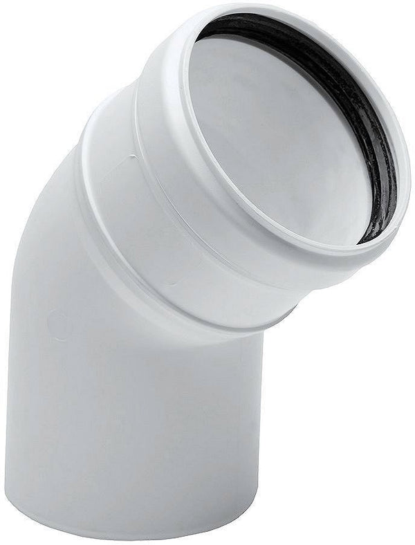 UNIFLOW COUDE 80MM 45° PP BLANC