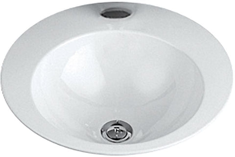 Inbouw lavabo EB.K400H diameter 400MM +kraangat zonder overloop wit