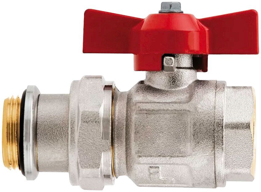 UNI.COLLECTOR TOEVOER BOLKRAAN 3/4" ROOD