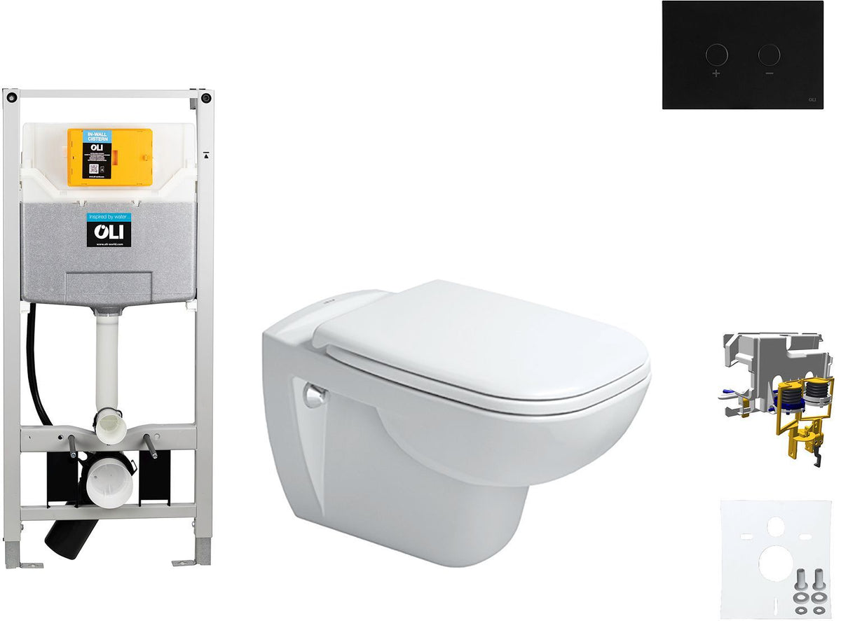 WALLFIX OLI HANGWC D-CODE DURAVIT CODE SOFT-CLOSE BLINK ZWART