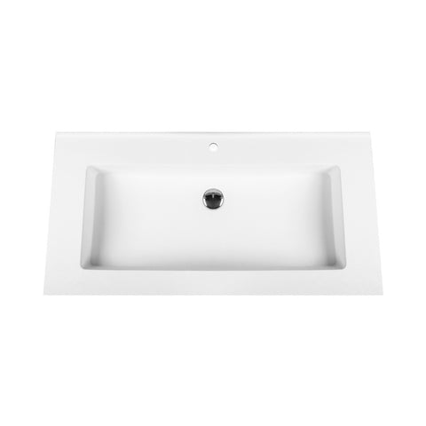 Veroni Solid Surface mineraalmarmer wastafel wastafel 100cm - Wit