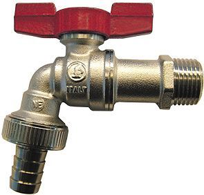 ROBINET DOUBLE SERVICE + MANETTE PAPILLON ROUGE GIACOMINI 1/2"