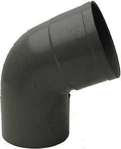 PVC elleboog Donkergrijs rwa rond 67° 63MM