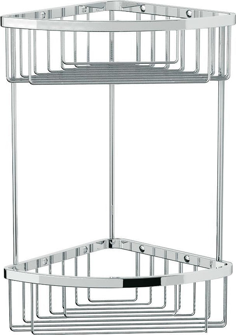 Dubbele fles en sponshouder hoek PASPARTOE 19X19X37 chroom, verwerkingsartikelen — SKU DESCO-156897