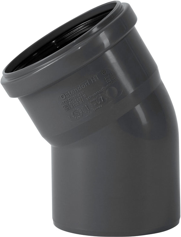 Elleboog 30° Mf 90MM Pp HT-Safe Ostendorf