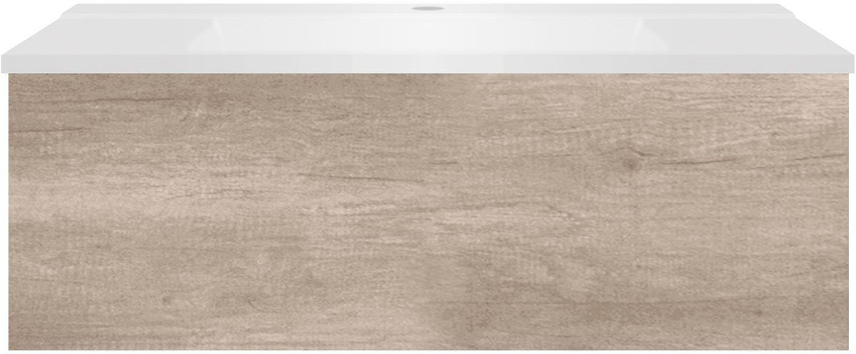 Onderbouw COFFEE 1 lade 90 eiken Decor flanel+wastafel mat wit