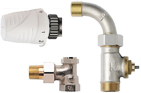 SET VANNE RADIATEUR THERMOSTATIQUE HONEYWELL DROIT+COURBE 1/2"
