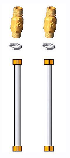 KIT UN DES TROIS RACCORD.(GAUCHE/DROIT/HAUT)P.CONNEXION D'UNE VANNE 3-VOIES MELANGEUSE INT.OU EXT.