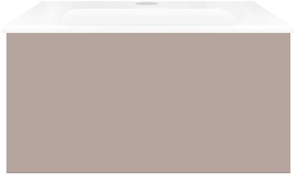 Onderbouw COFFEE 1 lade 60 basaltgrijs mat+wastafel porselein wit