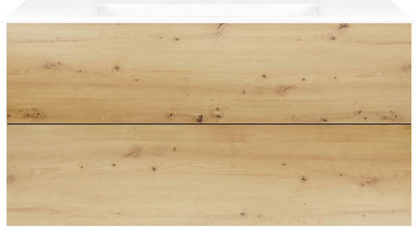 Onderbouw COFFEE 2 lades 120 eiken Decor urban +wastafel porselein zonder kraangat wit