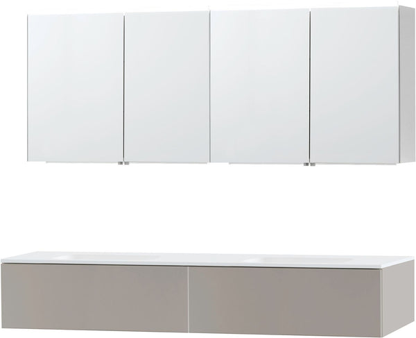 MEUBEL PURO DUO GRIJS 180 1 LADE SOLID MOLTO SPIEGELKAST