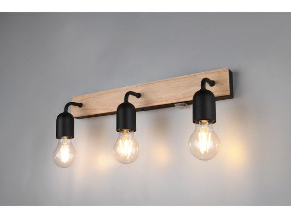 Trio Arturo applique murale 3xE27 10W bois