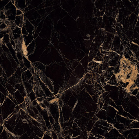 Belvit Bergamo zwart goud marmer tegel glans 60x120cm