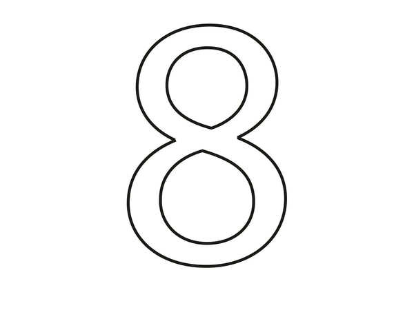 Chiffre 8 90mm blanc