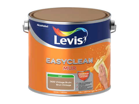 Levis EasyClean muurverf mat 2,5l vintage bruin, muurverf & plafondverf — SKU COLOS-957719, EAN 5412271303851