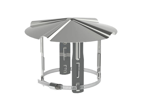 Saninstal Kap 125-153 mm inox, rookafvoer — SKU COLOS-491588, EAN 3467150000026