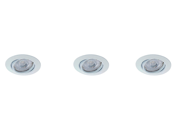 Prolight spot LED encastrable GU10 3W orientable blanc 3 pièces