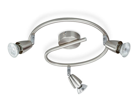 Prolight LED spiraalspot GU10 3x3W nikkel, opbouwspots — SKU COLOS-583917, EAN 5412748698725