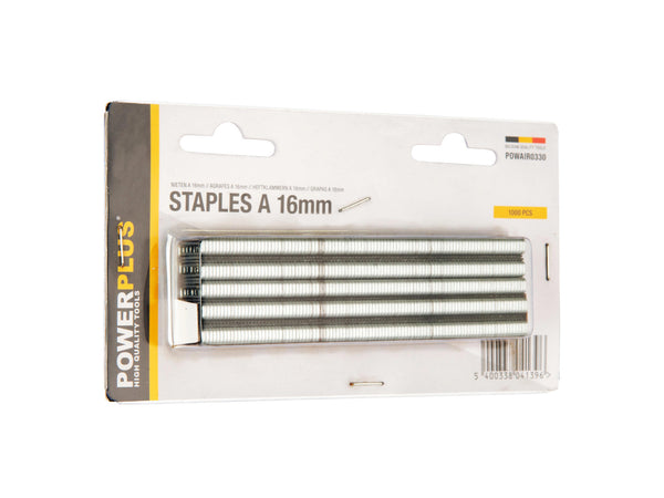 Powerplus POWAIR0330 agrafes 16mm 1000 pièces