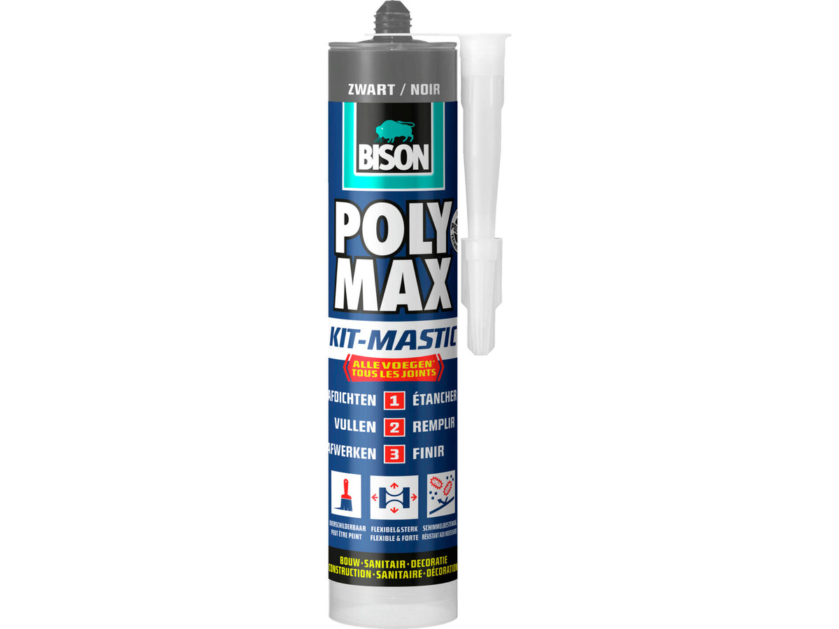 Bison Poly Max voegkit 280ml zwart