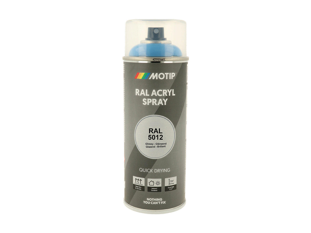 Motip RAL 5012 acryl lakspray hoogglans 0,4l lichtblauw
