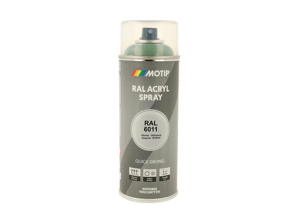 Motip RAL 6011 acryl lakspray hoogglans 0,4l resedagroen