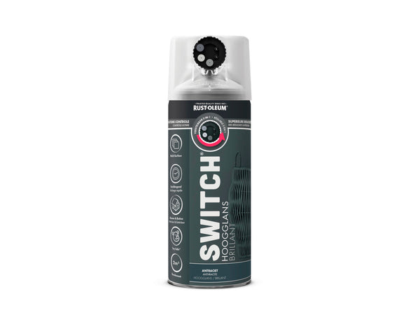 Rust-oleum Switch spuitlak antraciet hoogglans 400ml
