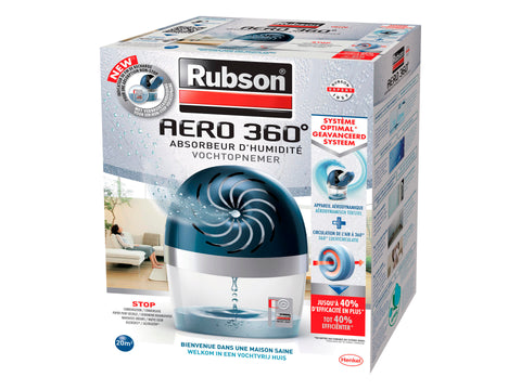 Rubson Vochtopnemer Aero 360° 450g, luchtontvochtigers — SKU COLOS-120935, EAN 3178040690677