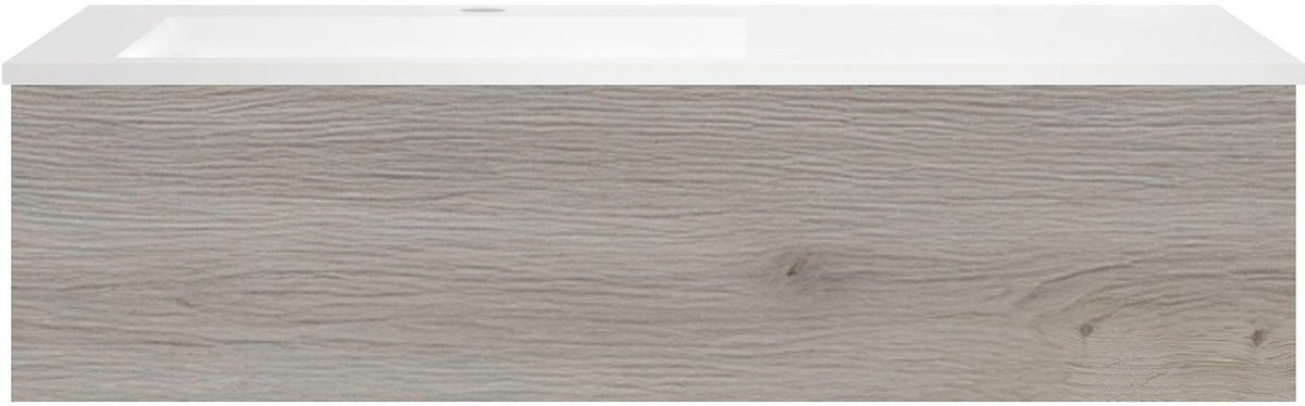 ONDERBOUW COFFEE 1 LADE 120 EIK DECOR ZILVER+WASTAFEL KUNSTMARMER LINKS WIT