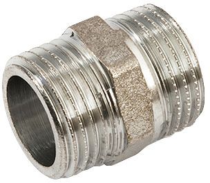 GK Dubbel draad nippel mm chroom 3/4"