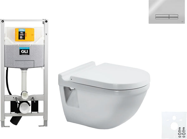 WALLFIX OLI WC SUSPENDU STARCK 3 DURAVIT GLAM BRILLANT CHROME