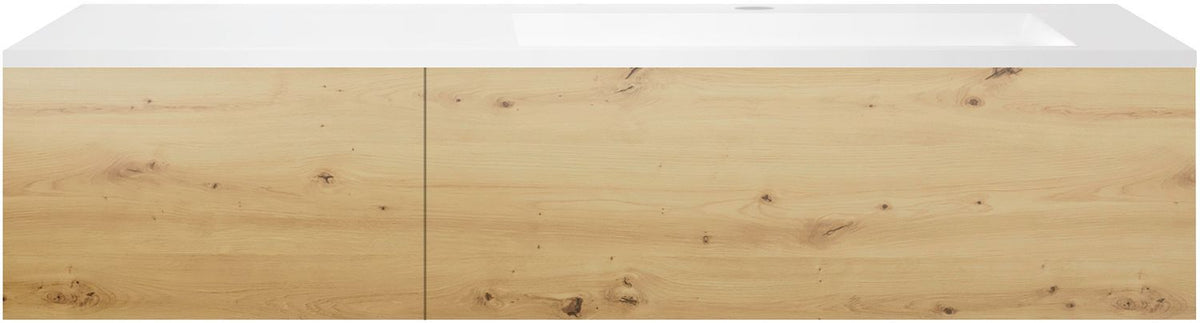 ONDERBOUW COFFEE 2 LADES 140 EIKEN DECOR URBAN+WASTAFEL KUNSTMARMER RECHTS MAT WIT