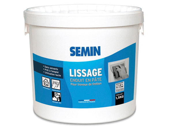Semin enduit de lissage pâte 1,5kg blanc