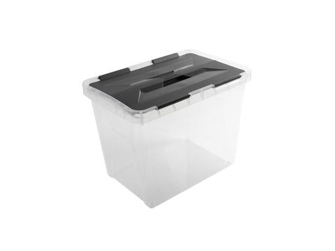 Sunware Onyx opbergbox 15l transparant/antraciet, opbergboxen — SKU COLOS-1147397, EAN 8711112029521