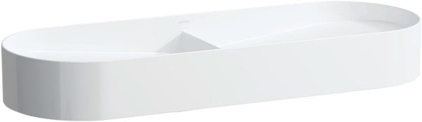 Dubbele opbouw lavabo sonar laufen 100X37 zonder kraangat/overloop wit