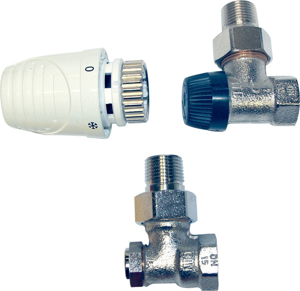 SET VANNE RADIATEUR THERMOSTATIQUE HONEYWELL EQUERRE 1/2"