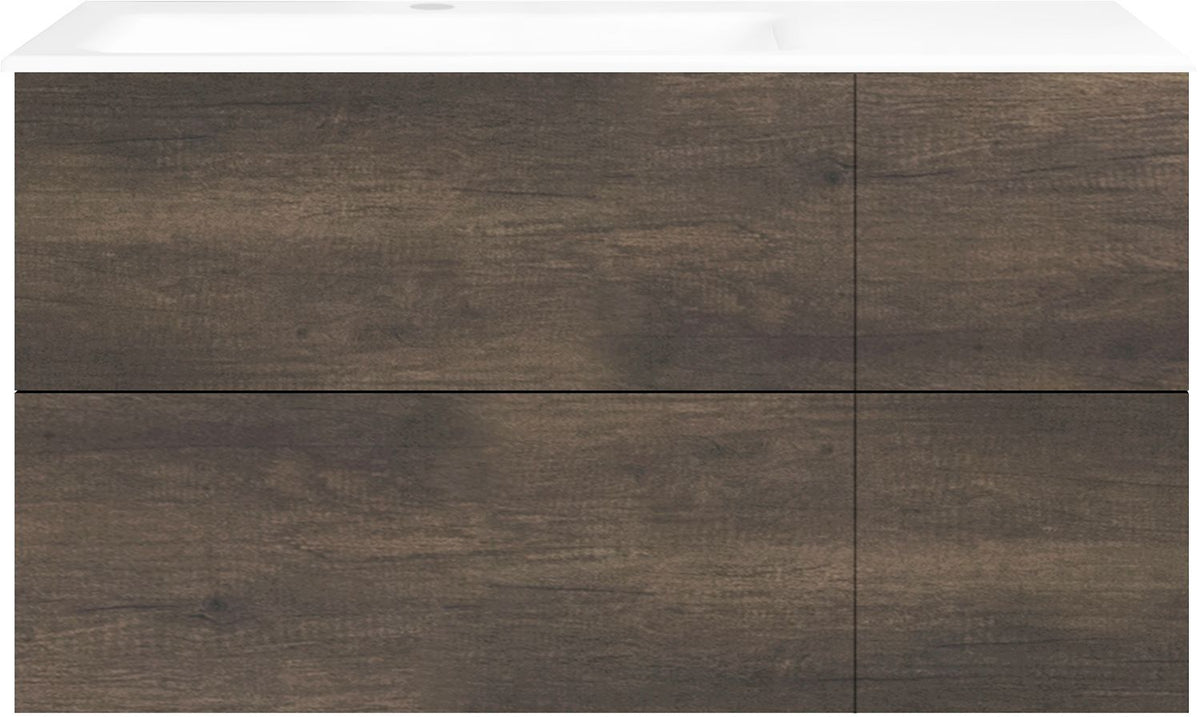 ONDERBOUW COFFEE 4 LADES 110 KASTANJE DECOR TRUFFEL +WASTAFEL LINKS PORSELEIN WIT