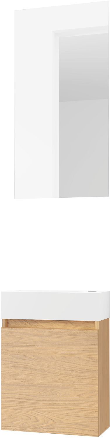 HANDENWASSER FORM MINI SOLID/ 1 DEUR/ SPIEGEL EIK BRONS