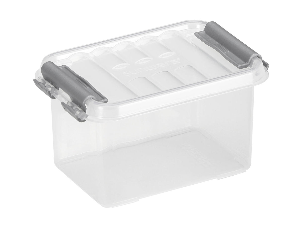 Sunware Q-line opbergbox 0,4l transparant/grijs