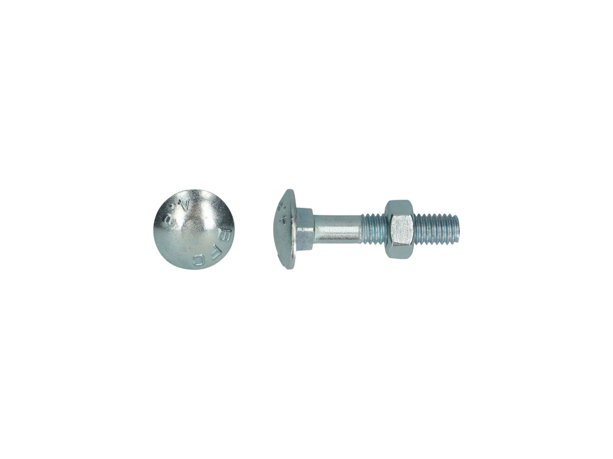 Pgb-fasteners houtbout met moer DIN603 verzinkt M8 50mm 200 stuks