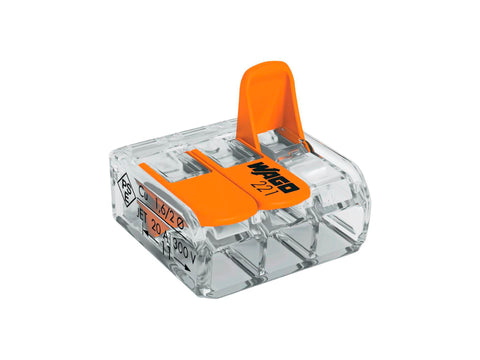 Wago lasklem met hendel 3x 0,2-4 mm² 50 stuks
