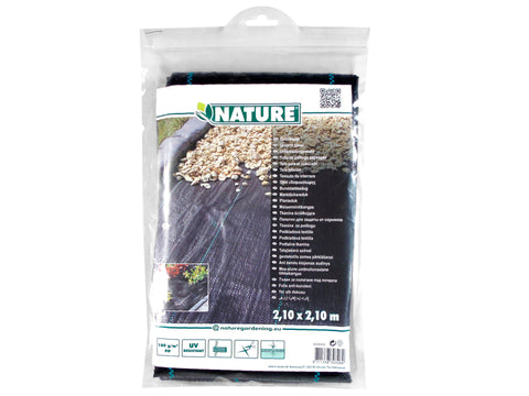 Nature gronddoek 2,10x2,10 m 100 g/m² zwart