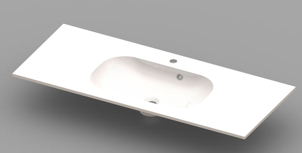 Van Marcke Ovum tablet met 1 centrale wastafel 1200x500x200mm wit